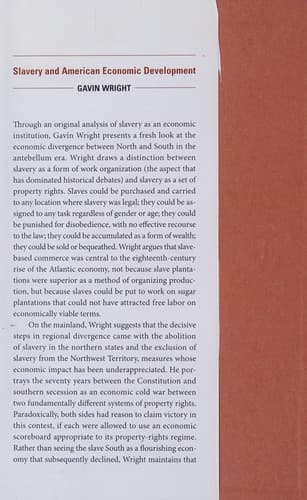 Cover of Slavery and American economic development by Gavin Wright