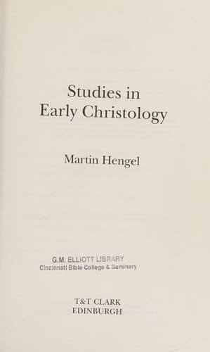 Cover of Studies in Early Christology by Martin Hengel