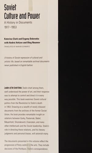 Cover of Soviet culture and power by Katerina Clark