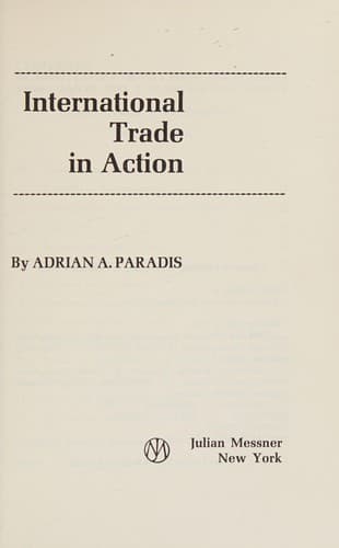 Cover of International trade in action by Adrian A. Paradis