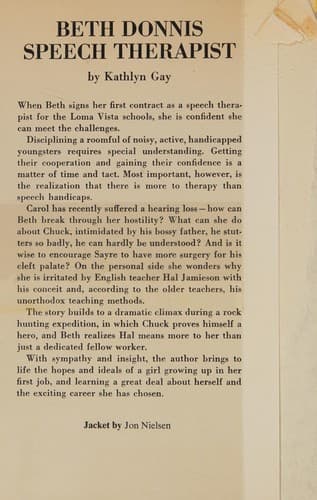 Cover of Beth Donnis, speech therapist by Kathlyn Gay