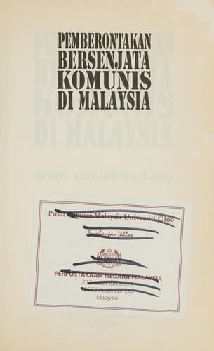 Cover of Pemberontakan bersenjata komunis di Malaysia by Mohd. Reduan Hj. Aslie
