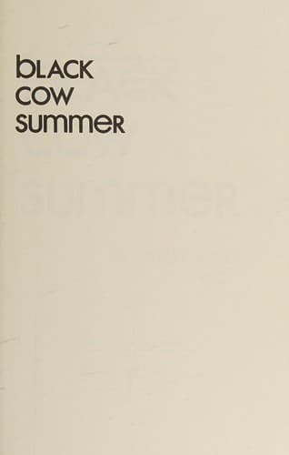 Cover of Black cow summer by Richard Graber