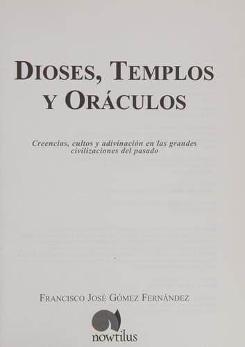 Cover of Dioses, templos y oráculos by Francisco José Gómez Fernández