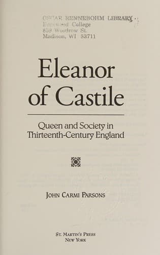 Cover of Eleanor of Castile by John Carmi Parsons