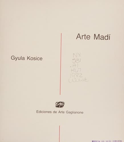 Cover of Arte Madí by Gyula Kosice