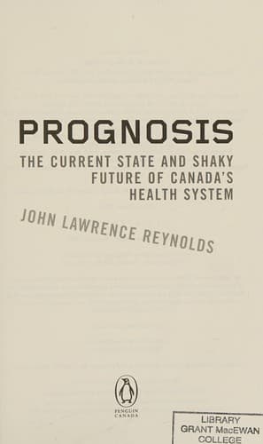 Cover of Prognosis by Reynolds, John