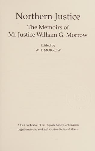 Cover of Northern justice by William G. Morrow