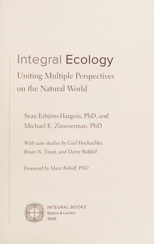 Cover of Integral ecology by Sean Esbjörn-Hargens