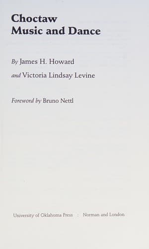 Cover of Choctaw music and dance by James Henri Howard