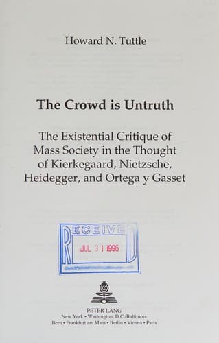 Cover of The crowd is untruth by Howard N. Tuttle