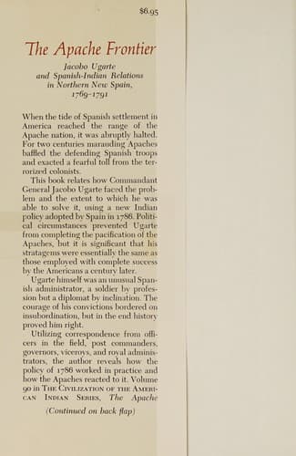 Cover of The Apache frontier by Max L. Moorhead
