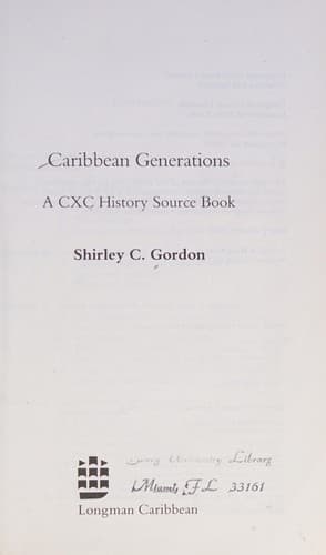 Cover of Caribbean generations by Shirley C. Gordon