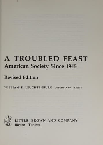 Cover of A troubled feast by William Edward Leuchtenburg
