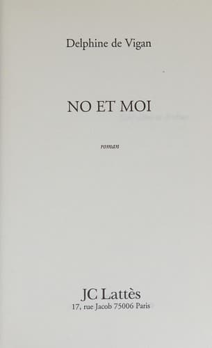 Cover of No et moi by Delphine de Vigan