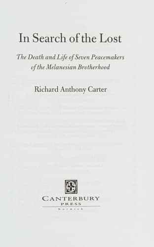Cover of In search of the lost by Richard Carter