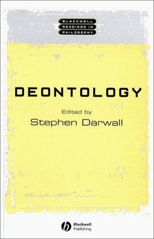 Cover of Deontology by Stephen L. Darwall
