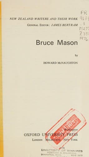 Cover of Bruce Mason by Howard McNaughton