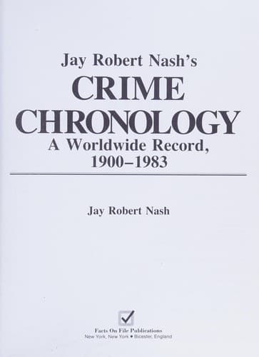 Cover of Crime chronology by Jay Robert Nash