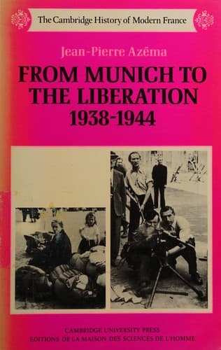 Cover of From Munich to the Liberation, 1938-1944 by Jean-Pierre Azéma