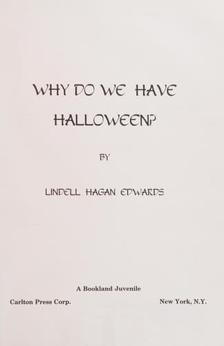 Cover of Why do we have Halloween? by Lindell Hagan Edwards