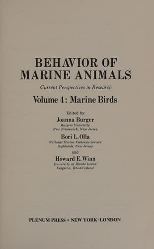 Cover of Behavior of Marine Animals by Joanna Burger