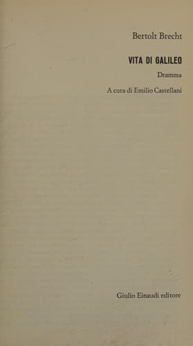 Cover of Galileo by Bertolt Brecht