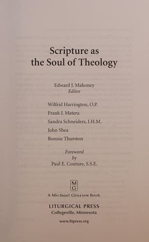 Cover of Scripture as the soul of theology by Reunion 2000 (Saint Michael's College, Colchester, Vt.)