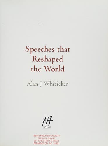 Cover of Speeches that reshaped the world by Alan Whiticker