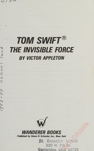 Cover of The invisible force by Victor Appleton