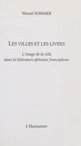 Cover of Les villes et les livres by Marcel Sommer