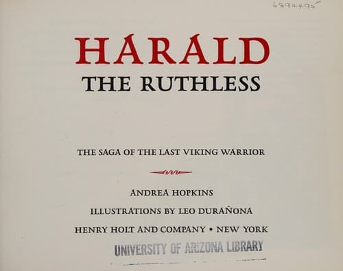 Cover of Harald the Ruthless by Andrea Hopkins