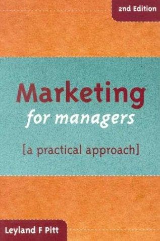 Cover of Marketing for managers by Leyland F. Pitt