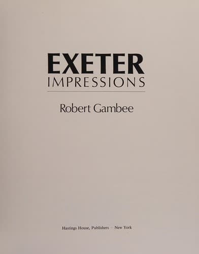 Cover of Exeter impressions by Robert Gambee