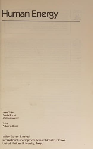 Cover of Human energy by Irene Tinker