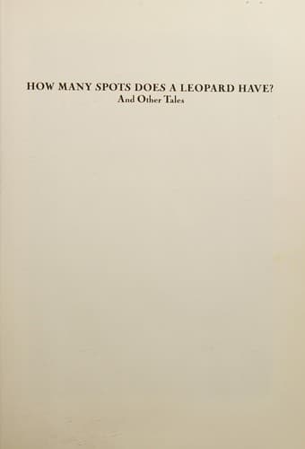 Cover of How many spots does a leopard have? and other tales by Julius Lester