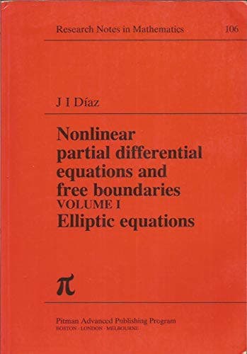 Cover of Nonlinearpartial differential equations and free boundaries by J. I. Díaz