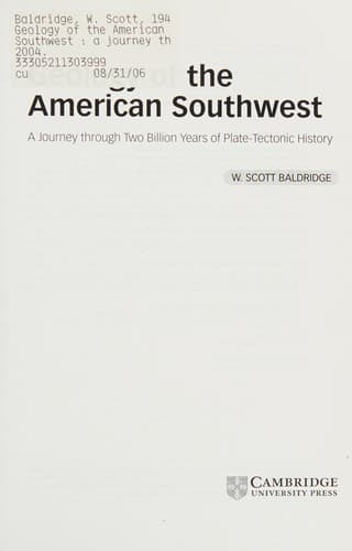 Cover of Geology of the Southwest by W. Scott Baldridge