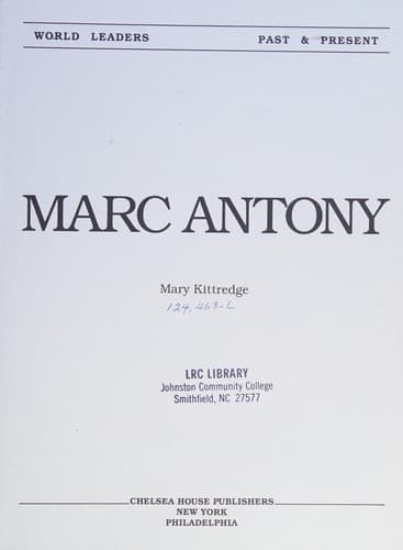 Cover of Marc Antony by Mary Kittredge