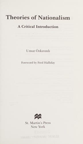 Cover of Theories of nationalism by Umut Özkırımlı
