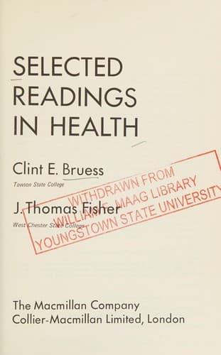 Cover of Selected readings in health by Clint E. Bruess