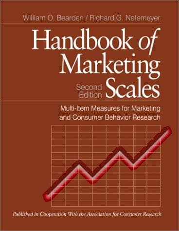 Cover of Handbook of marketing scales by William O. Bearden