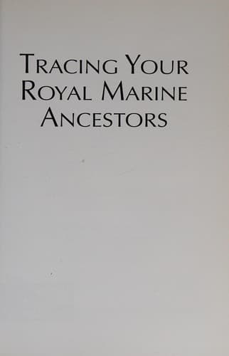Cover of Tracing your Royal Marine ancestors by Richard Brooks