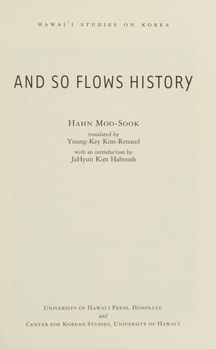 Cover of And so flows history by Mu-suk Han