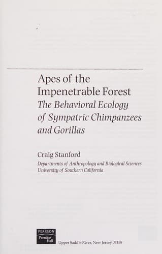 Cover of Apes of the impenetrable forest by Craig B. Stanford