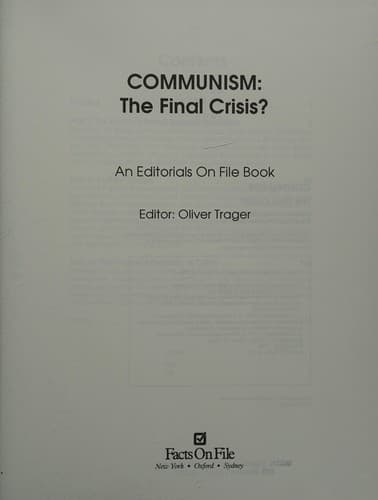 Cover of Communism by Oliver Trager