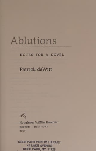 Cover of Ablutions by Patrick deWitt