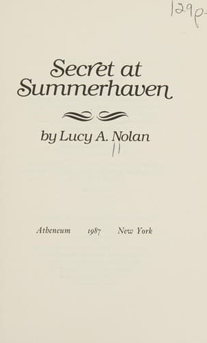 Cover of Secret at Summerhaven by Lucy A. Nolan