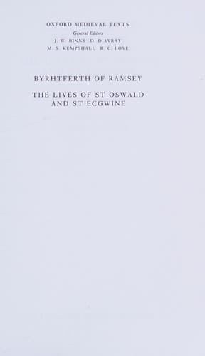 Cover of The lives of St Oswald and St Ecgwine by Byrhtferth