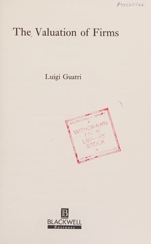 Cover of The valuation of firms by Luigi Guatri